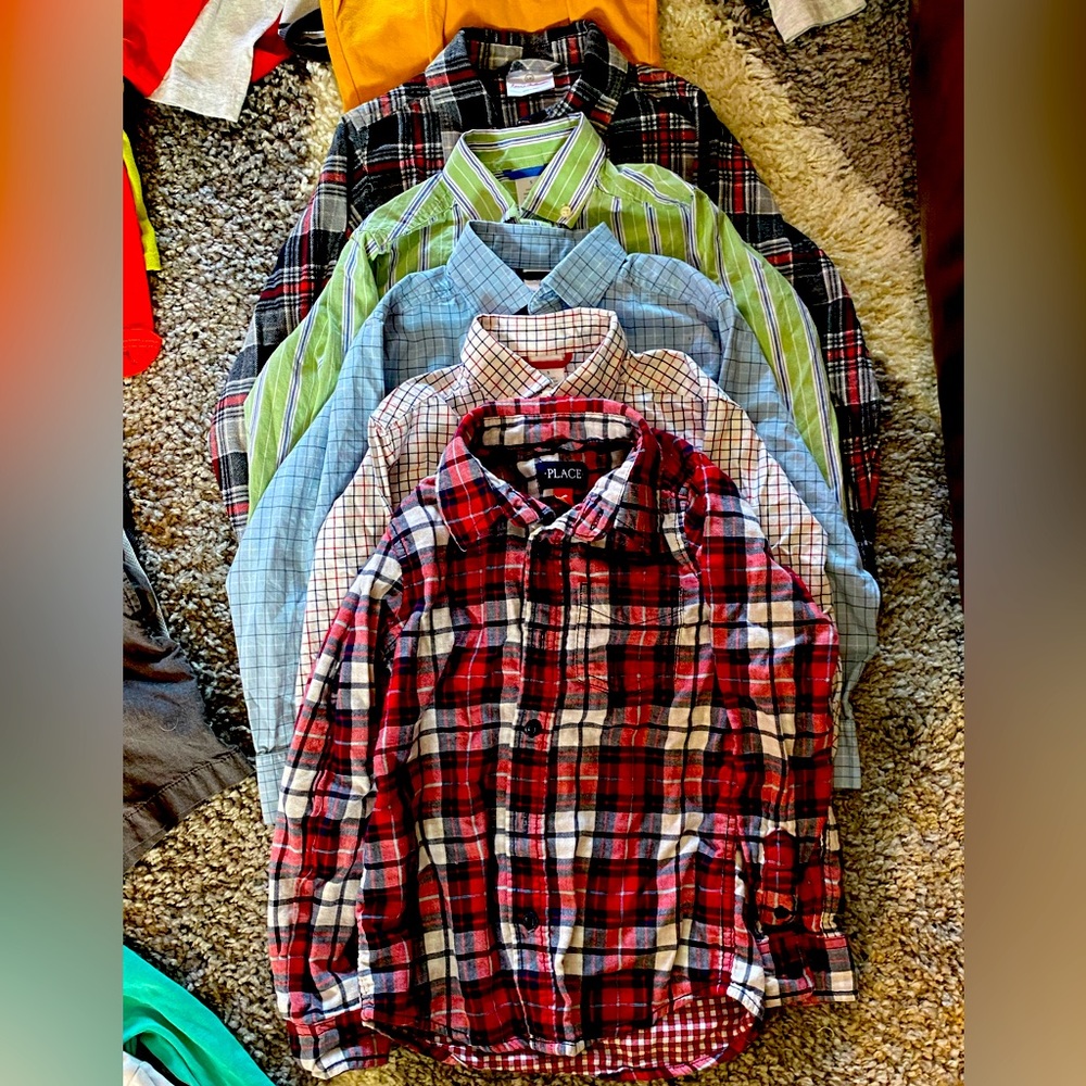 5 Plaid Shirts Boys Bundle 5T
